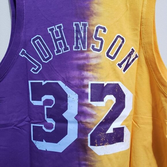 Mitchell & Ness Mens Sz Large Los Angeles Lakers NBA Magic Johnson Tie-Dye Tank - Picture 11 of 13